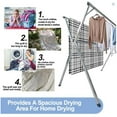 thumbnail image 2 of Premium Stainless Steel 94.5in Clothes Drying Racks, Foldable and Adjustable Laundry Drying Rack Clothing for Indoor Outdoor, with 20 Windproof Hooks, 2 of 6