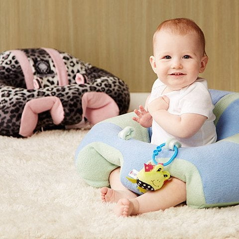 Hugaboo Infant Sitting Chair - Green n' Blue Fleece