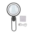 thumbnail image 2 of Usb Handheld Magnifying Glass 20X Optical Magnifier with 21 LED Lights USB Charging Touch Switch, 2 of 7