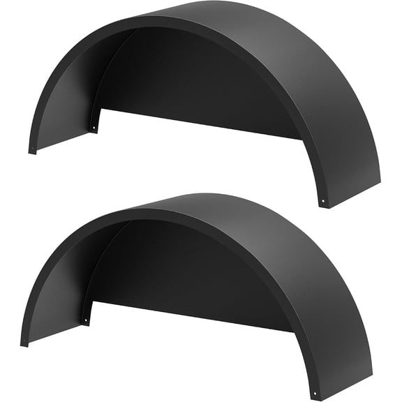 2 Pack Single Axle Trailer Fenders with Backs 32x9x15 In Diamond Plate Steel for 14-16 In Wheels