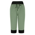 thumbnail image 7 of Penkiiy Women's Joggers Pants Baggy Lightweight Capri Pants Running Workout Athletic Cropped Sports Pants Soft Lounge Pajams Pants 3XL Army Green, 7 of 7