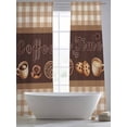 thumbnail image 5 of Coffee Time Beans Sheer Curtains 2 Panels Set Desserts Vintage Brown Plaid Farmhouses Sheer Window Curtains Light Filtering Rod Pocket Voile Drapes for Bedroom Living Room 52"X108", 5 of 8