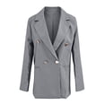 thumbnail image 5 of Xinsrenus Women’s Loose Suit Jacket Basic Solid Color Lapel Button front Blazer Versatile Business Work Uniform, 5 of 7