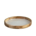 thumbnail image 3 of BIDK Home Handcrafted Round Mango Wood Tray - 16" - Brown and White, 3 of 7