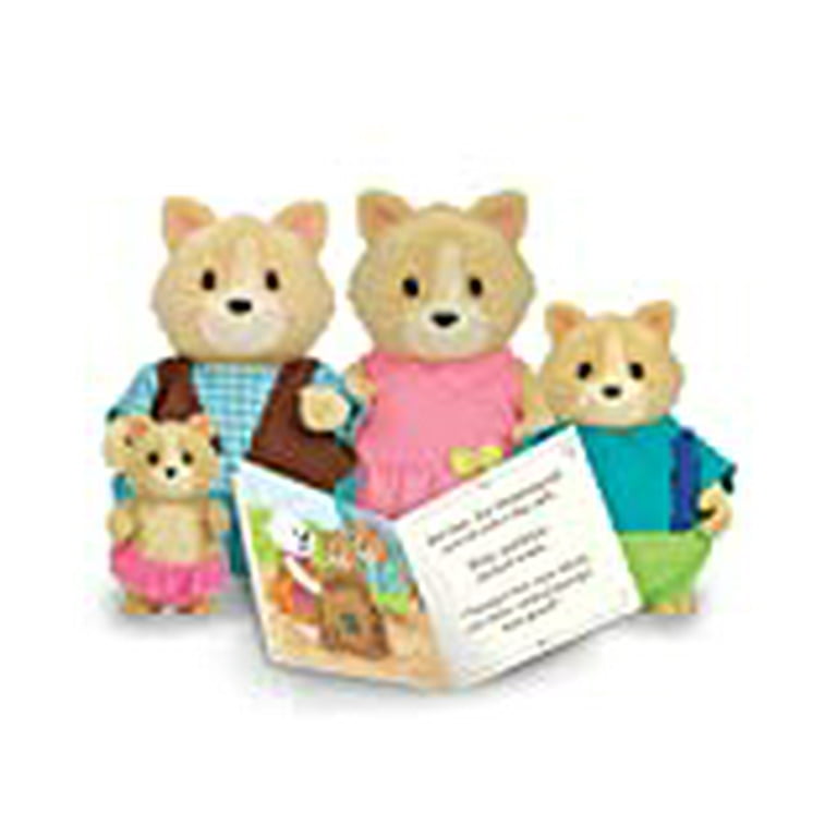 Li'l Woodzeez Cat Family Set Whiskerelli Cats with Storybook