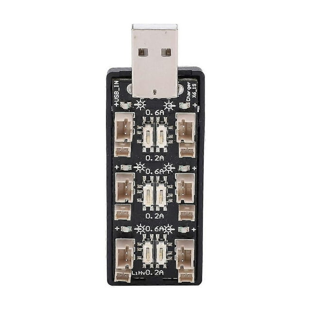6 Channel USB to 3.8V Battery Charger 2.54.35V Charging Board with LED Indicators