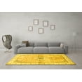 thumbnail image 3 of Ahgly Company Machine Washable Indoor Square Medallion Yellow Traditional Area Rugs, 5' Square, 3 of 4