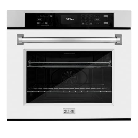 ZLINE 30 in. Professional Convection Single Wall Oven with Air Fry and Self Clean in Stainless Steel with White Matte Door (WAS-WM-30)