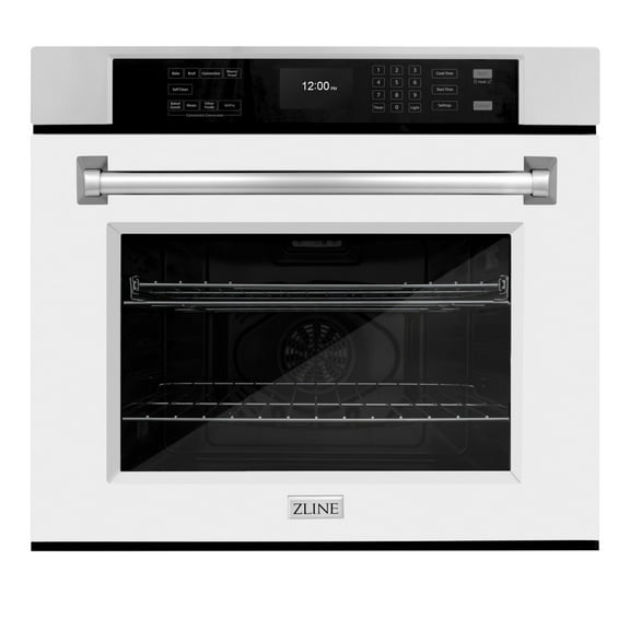 ZLINE 30 in. Professional Convection Single Wall Oven with Air Fry and Self Clean in Stainless Steel with White Matte Door (WAS-WM-30)