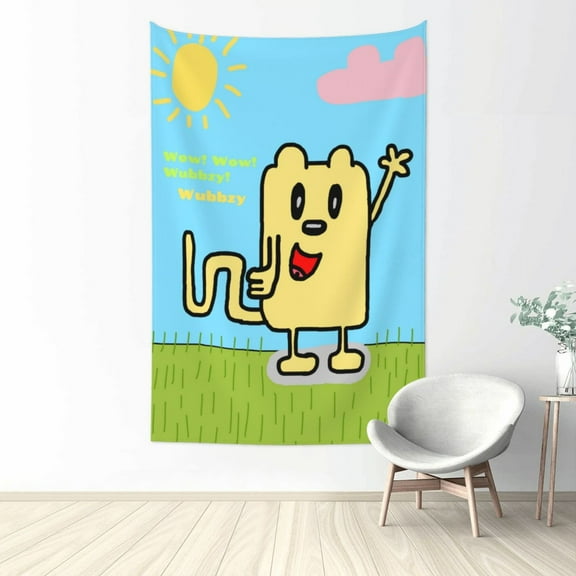Wow Wow Wubbzy Tapestry Wall Hanging, Art Poster Decor Tapestries for Bedroom Living Room Dorm Home Party, 60"x40"