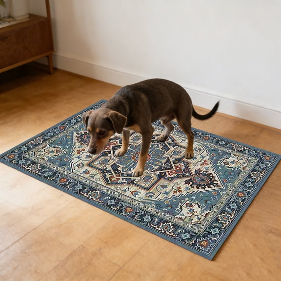 Large Floor Mat Washable Pet Pads for Dogs Cats, Waterproof Reusable Multi-Layer, Soft Breathable Non-Slip, Machine Washable, for Small to Large Dogs, Useuful Soft Area Rug, 20x32 Inch