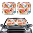 thumbnail image 6 of Lsque Flowers And Birds Watercolor 2 PCS Windshield Sun Shade | CarFoldable Window Covers | Car Accessories Reflect UV for Universal Cars SUV Truck | Large, 6 of 7
