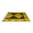 thumbnail image 2 of Ahgly Company Machine Washable Indoor Square Abstract Yellow Modern Area Rugs, 5' Square, 2 of 4