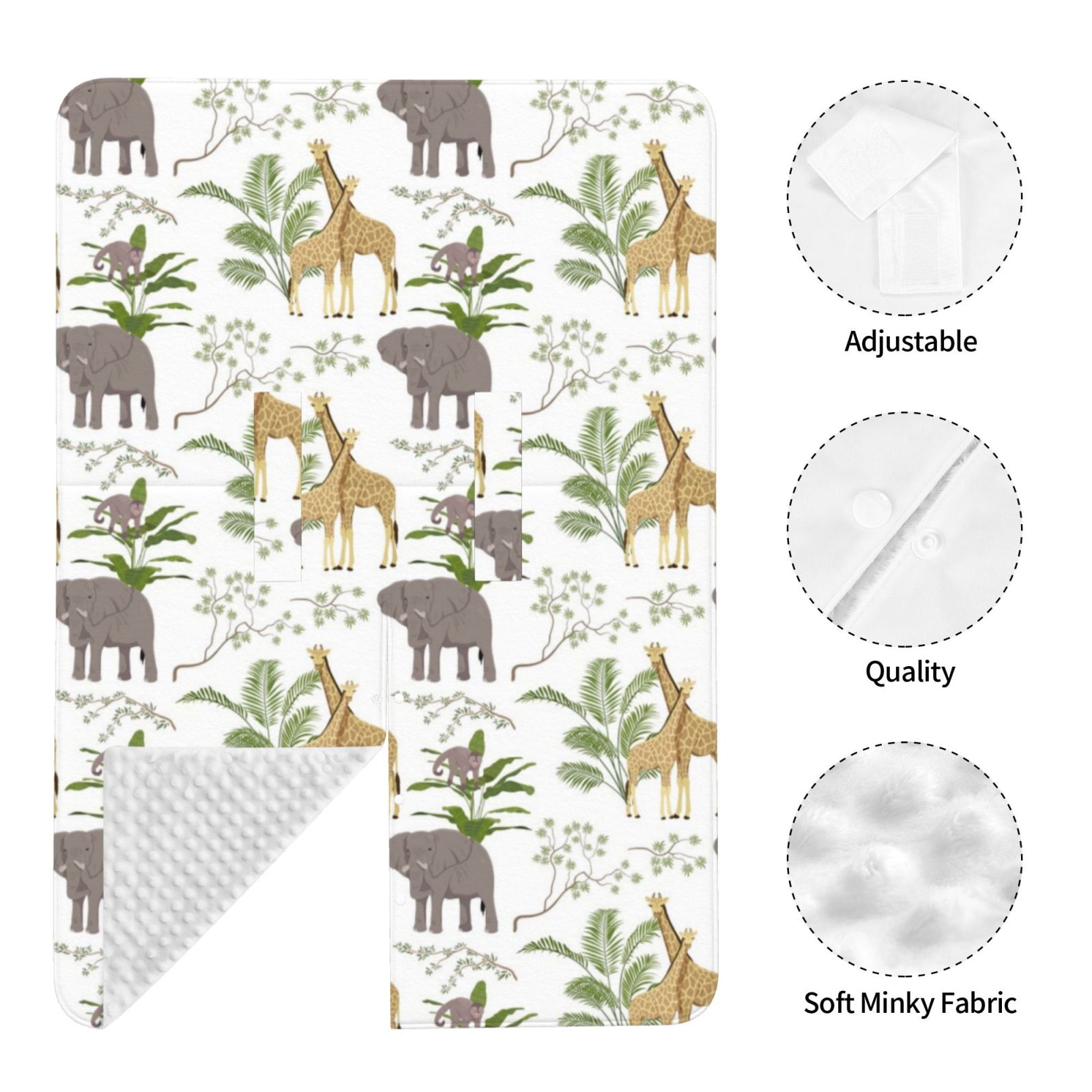 Car Seat Cover Baby - Jungle Animal Breathable Infant Car Seat Cover for Baby Carseat, Lightweight Comfort Baby Essentials Must Haves Newborn Stuff for Girl Boy