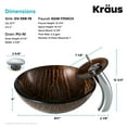 thumbnail image 5 of KRAUS Nature Series Brown Glass Bathroom Vessel Sink and Waterfall Faucet Combo Set with Matching Disk and Pop-Up Drain, Chrome Finish, 5 of 7