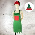 thumbnail image 2 of Delantal rojo Delantal de elfo navideño Delantal de cocina con decoración navideña Juego de delantal navideño no tejido/delantal 76x53cm gorro 40x29cm/tejido de ANGGREK Otros, 2 of 8