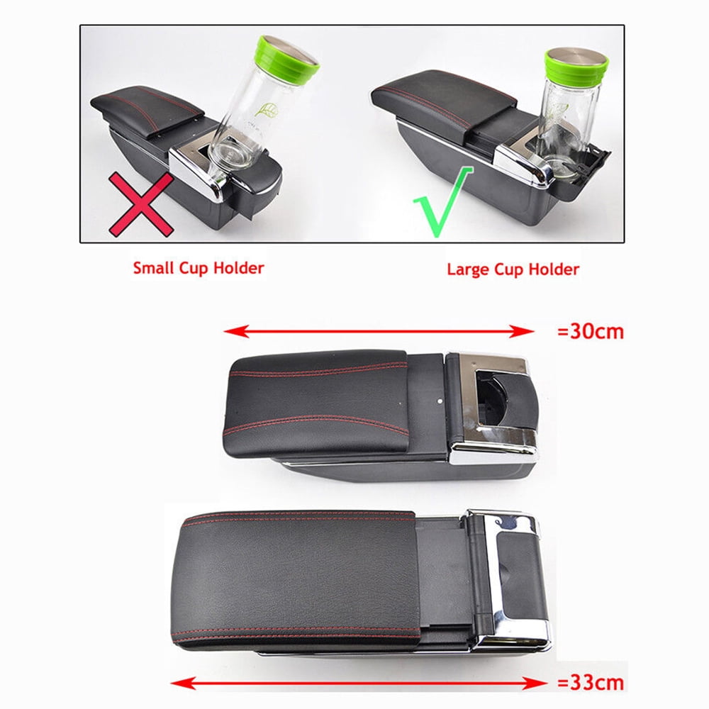 Dual-layer Car Arm Rest Center Console Armrest Box Tray For Honda Fit Jazz 2009-2013