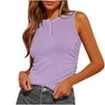 thumbnail image 1 of Dagugfen Tank Tops for Women Sleeveless Button V Neck Ribbed Knit Slim Fitted Blouse Side Ruched Basic Comfy Shirts, 1 of 8