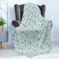 thumbnail image 4 of Baby Soft Flannel Fleece Throw Blanket, Infant Head with Balloons Pacifiers and Milk Bottles Newborn Inspired, Cozy Plush for Indoor and Outdoor Use, 50" x 70", Baby Blue Turquoise Tan, by Ambesonne, 4 of 5