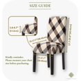 thumbnail image 6 of 4,6,8 Pack Dining Room Chair Covers, Spandex Dining Chair Covers Set of 4, Elastic Parson Chair Covers for Dining Room, Kitchen Chair Slipcovers for Dining Room Set of 4,6,8, Brown Plaid, 6 of 6