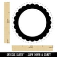 thumbnail image 2 of Scallop Round Frame Self-Inking Rubber Stamp Ink Stamper - Brown Ink - Medium 1 Inch, 2 of 7