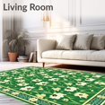 thumbnail image 2 of ODIKA 8'x10' Machine Washable Non-Slip Area Rug, Fun Bathroom Green High Traffic Rug, Green, 93273, 2 of 7