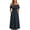 Blue-1, variant on Bohemian Dress for Women Off Shoulder Summer Vacation Dresses with Pocket Short Sleeve Casual Ruffle Floral Dress Black-1 M