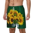 thumbnail image 2 of Balery Sunflowers in Bucket Mens Swim Trunks Swim Shorts for Men Quick Dry Inseam Beach Shorts with Compression Liner Pocket-Large, 2 of 9