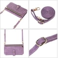 thumbnail image 5 of Crossbody Wallet Case for iPhone 11 6.1 inch, 9 Card Slots Adjustable Crossbody Zipper Cover Detachable Lanyard Strap Flip Case with Hand Strap Kickstand Case - Purple, 5 of 14