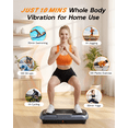 thumbnail image 2 of Vibration Plate for Lymphatic Drainage, RIORUN 180 Speeds Vibration Plate Machine, App Control 400 lbs, Whole Body Vibration Platform with Resistance Bands Remote, 2 of 10
