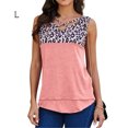 thumbnail image 1 of Camiseta sin mangas con cuello en V y estampado de leopardo para mujer, camiseta sin mangas de verano, rosa, L Sweethay AP002393-08, 1 of 7