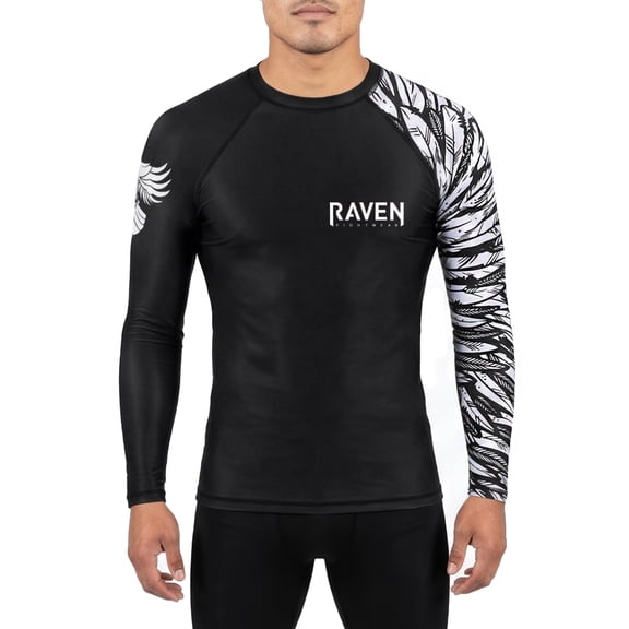 Raven Fightwear Men's Aerial Assault IBJJF Approved Rash Guard MMA White
