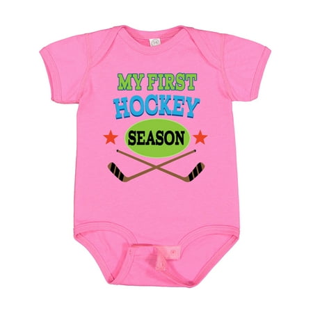 

Inktastic My First Hockey Season Gift Baby Boy or Baby Girl Bodysuit