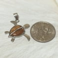 thumbnail image 3 of Beautiful Hawaiian Genuine Koa Wood Sea Turtle Necklace, Sterling Silver Koa Wood Turtle Pendant, N8169 Birthday Mom Gift, Statement PC, 3 of 5
