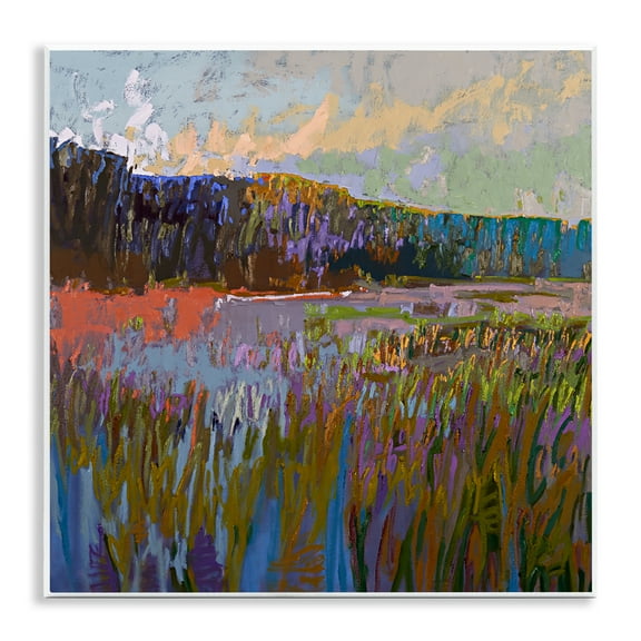 Stupell Industries Streaked Abstract Landscape Landscape & Nature Painting Unframed Art Print Wall Art, 12 x 12