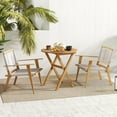 thumbnail image 3 of Topbuy 26" Outdoor Folding Table Acacia Wood Round Bistro Table with Slatted Tabletop, 3 of 9