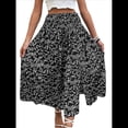 thumbnail image 2 of Faldas Largas Estampadas para Mujer, Cintura Alta, Abertura en Forma de A, Falda Larga Hasta el Suelo. Negro M, 2 of 10