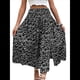 thumbnail image 2 of Faldas Largas Estampadas para Mujer, Cintura Alta, Abertura en Forma de A, Falda Larga Hasta el Suelo. Negro XL, 2 of 10