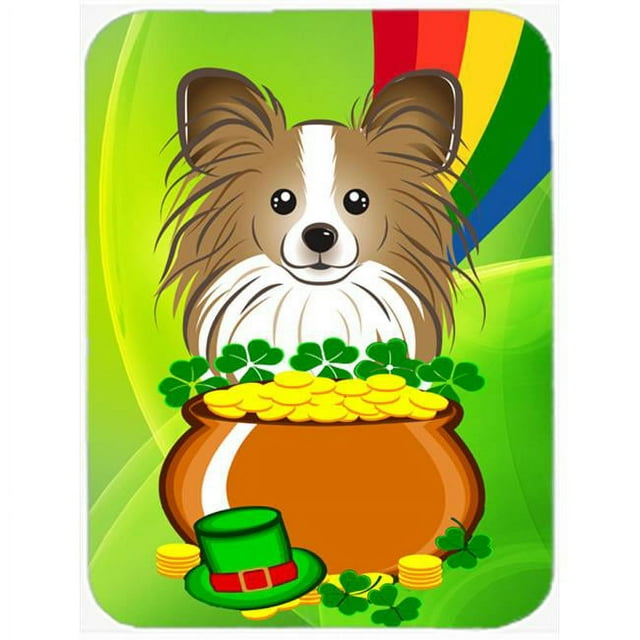 Carolines Treasures BB1992LCB Papillon St. Patricks Day Glass Cutting Board- Large
