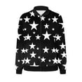 thumbnail image 4 of JYnXIANTI Fall Jackets for Women 2024 Casual Fashion Zip up Long Sleeve Coat Lightweight Star Windbreaker Outwear Tops, 4 of 4