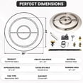 thumbnail image 2 of Dreffco Stainless Steel Fire Pit Burner Pan & Ring Standard Kit with Spark Ignition for Natural Gas, 36-Inch Pan, 30-Inch Ring, 200,000 BTU Max, 2 of 10