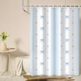 thumbnail image 2 of Blue Bow Shower Curtain 72x72, Waterproof Washable Polyester Bathroom Curtain, Bow Bath Curtain with 12 Plastic C Hooks, Machine Washable Fabric Bath Curtain for Bathroom Decor, 2 of 5
