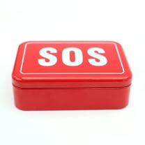 BESTOYARD Practical Red Sos Outdoor Survival Box for Emergency Tool Storage and Fire Starter