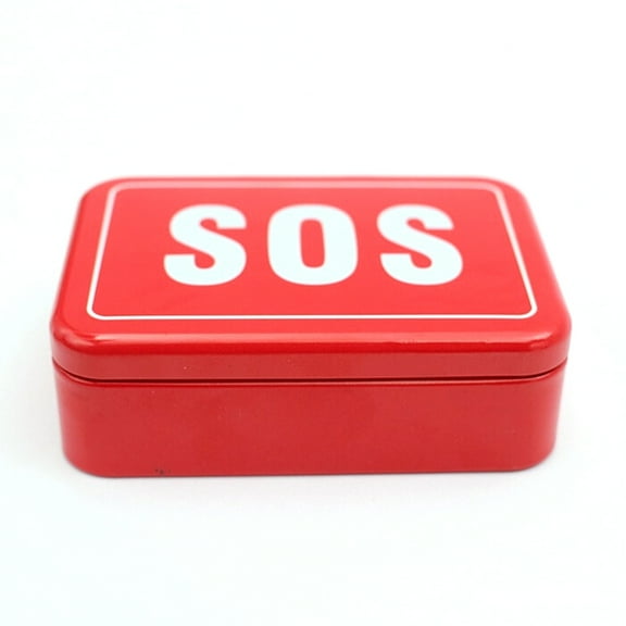 BESTOYARD Practical Red Sos Outdoor Survival Box for Emergency Tool Storage and Fire Starter