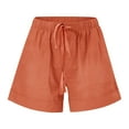 thumbnail image 4 of Womens Shorts 2024 Comfy Drawstring Elastic Waist Shorts Summer Casual Loose Solid Mid Rise Sports Short Pants with Pockets on Clearance Orange_2XL, 4 of 6