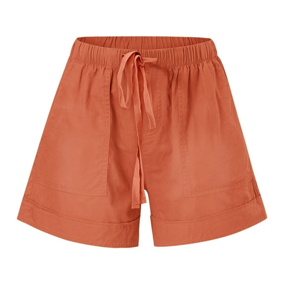 Pntutb Best Womens Shorts Plus Size Comfy Drawstring Casual Elastic Waist Pocket Pants
