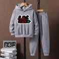 thumbnail image 2 of Boys Sweatpants and Hoodie Set Size 12-14 Green Plaid Prints Hoodies for Boys 8-12 Tracksuit Jogger Pants Set Pullover Sweaters Boys Outfits Size 6, 2 of 4