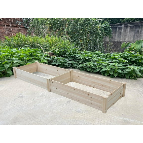BTExpert 8ft x 2ft Raised Garden Bed - Weather Resistant Wooden Planter Box for Vegetable, Herbs & Flowers in Backyard, & Balcony