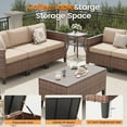 thumbnail image 4 of Poteban Outdoor Patio Furniture Set, Rocking Swivel Chair, 9 Pieces Wicker Rattan Sectional Furniture for Backyard (Khaki), 4 of 13
