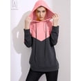 thumbnail image 3 of Gustave Women's Long Sleeve Color Block Hoodies Sweatshirt Casual Drawstring Pullover Hoodie Winter Fall Loose Patchwork Tops Tunic Shirts "Blue, L", 3 of 8
